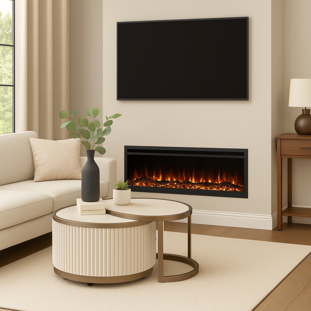 VALINE Ultra Slim Media Wall Electric Fireplace
