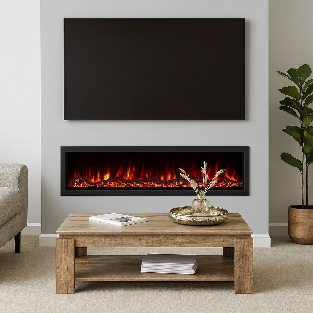 VALINE Ultra Slim Media Wall Electric Fireplace
