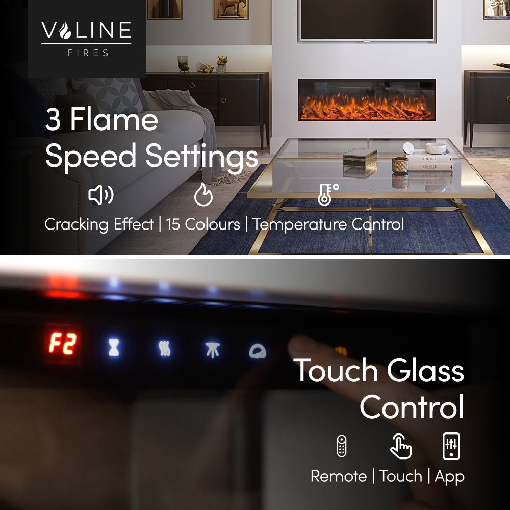 VALINE Ultra Slim Media Wall Electric Fireplace