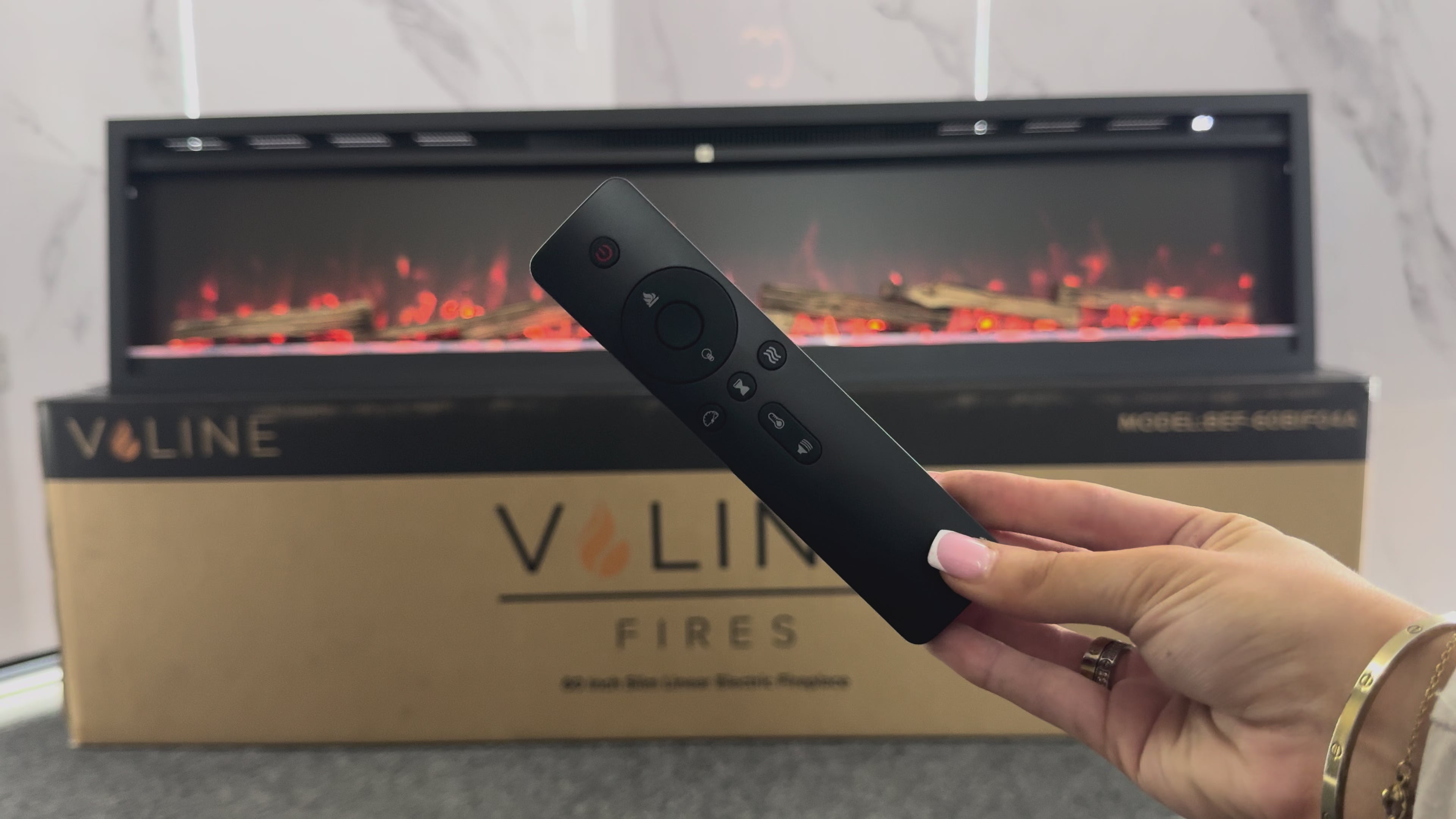 VALINE Recessed Ultra Slim Media Wall Electric Fireplace